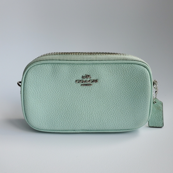 Coach Pebbled Leather Mini-bag Seaglass Green - Picture 1 of 9